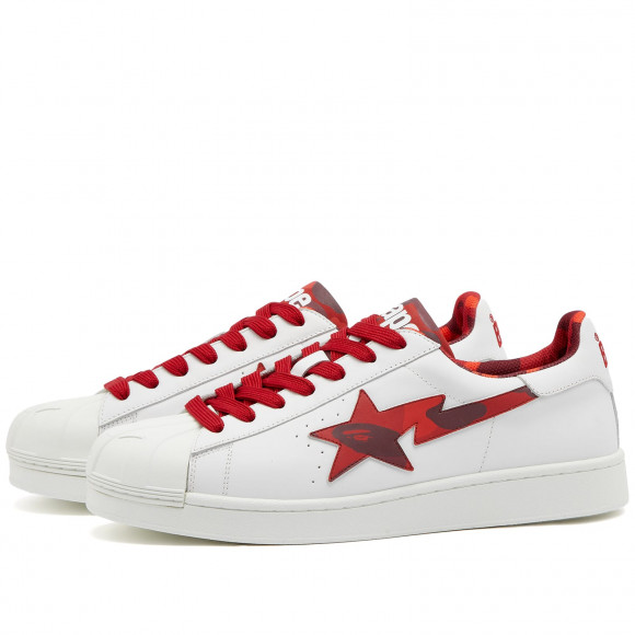 A Bathing Ape Men's Skull Sta Sneaker Red - 001FWJ201007IRED