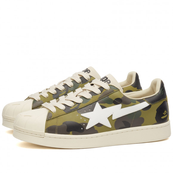 A Bathing Ape Men's Skull Sta 1St Camo Sneaker Green - 001FWJ201008IGREEN