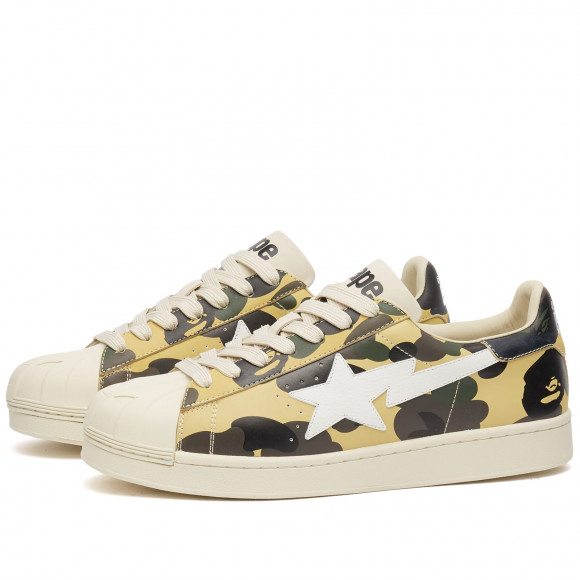 A Bathing Ape Men's Skull Sta 1St Camo Sneaker Yellow - 001FWJ201008IYELLOW