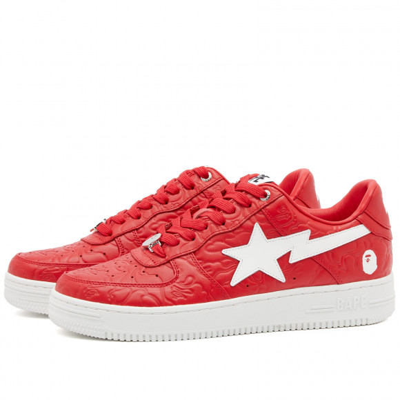 A Bathing Ape Men's Bape Sta #3 Sneaker Red - 001FWJ801052I-RED