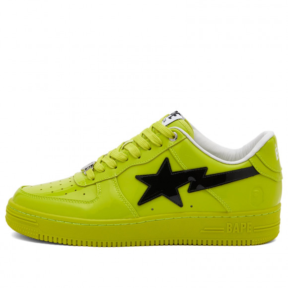 A Bathing Ape Men's BAPE Sta Painted Leather Sneaker Yellow - 001FWK301302M-YLW