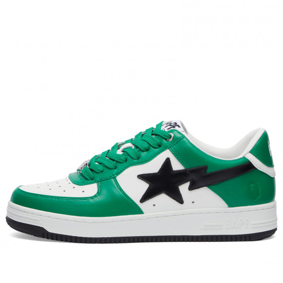 A Bathing Ape Men's BAPE Sta Leather Sneaker Green - 001FWK301303M-GRN