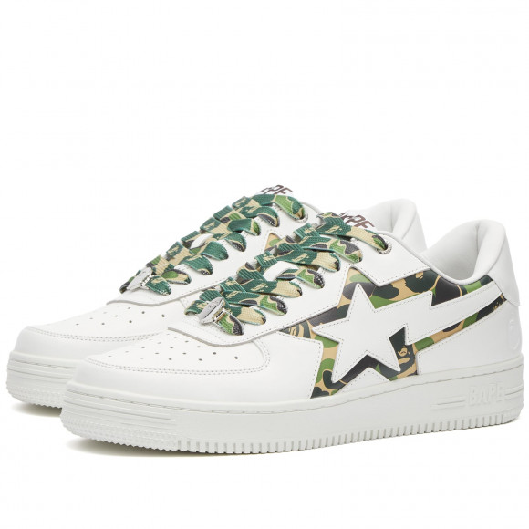 A Bathing Ape Men's BAPE Sta ABC Camo Cut Out Sneaker Green - 001FWK301307M-GRN