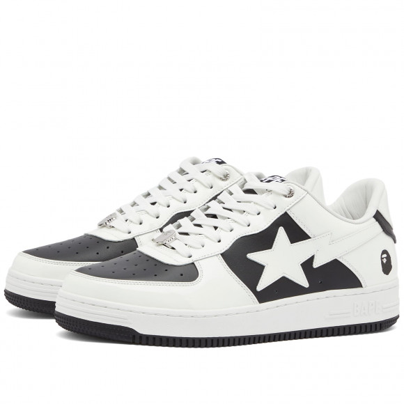 A Bathing Ape Men's BAPE Sta Leather Sneaker Black - 001FWK301328M-BLK