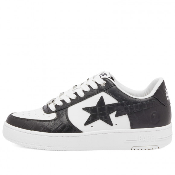 A Bathing Ape Men's Croc Printed Bape Sta Sneaker Black/White - 001FWK801303M-BLK