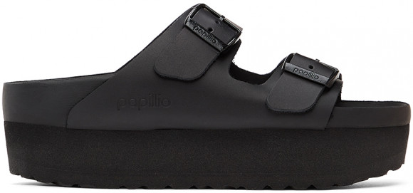 Birkenstock Black Papillio Leather Narrow Arizona Platform Sandals - 1013266