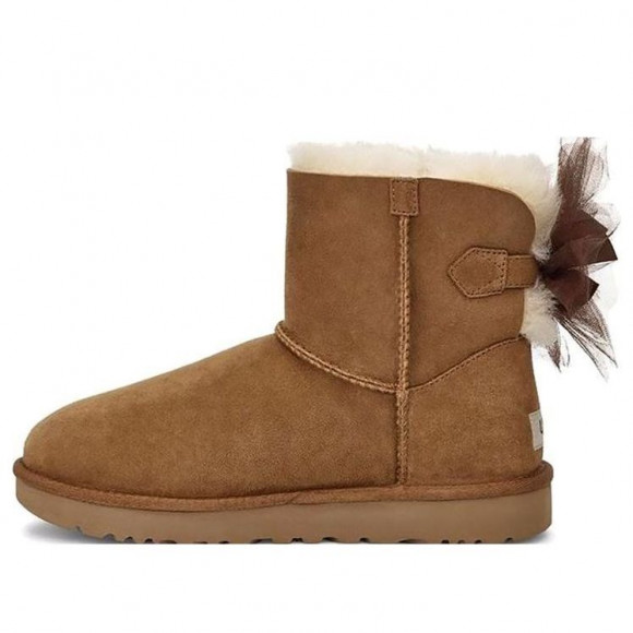 (WMNS) UGG Mini Bailey Tulle Bow 'Brown' - 1019994-CHE