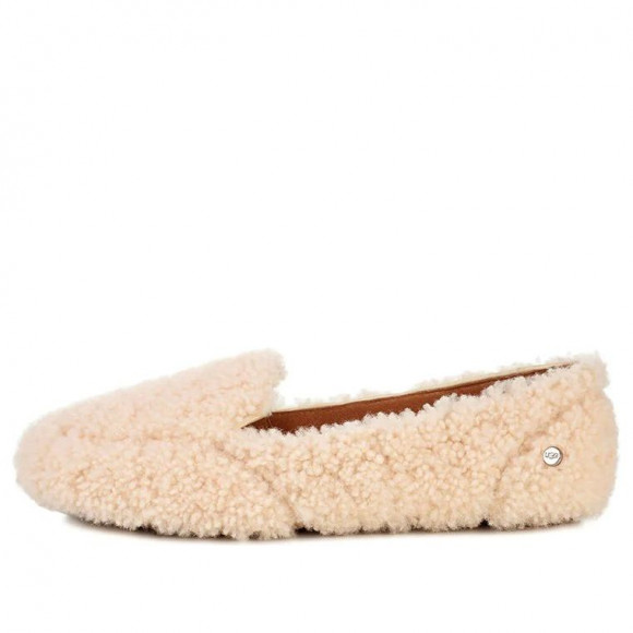 (WMNS) UGG Hailey Fluff Loafer Slip-On 'Natural' - 1095108-NAT