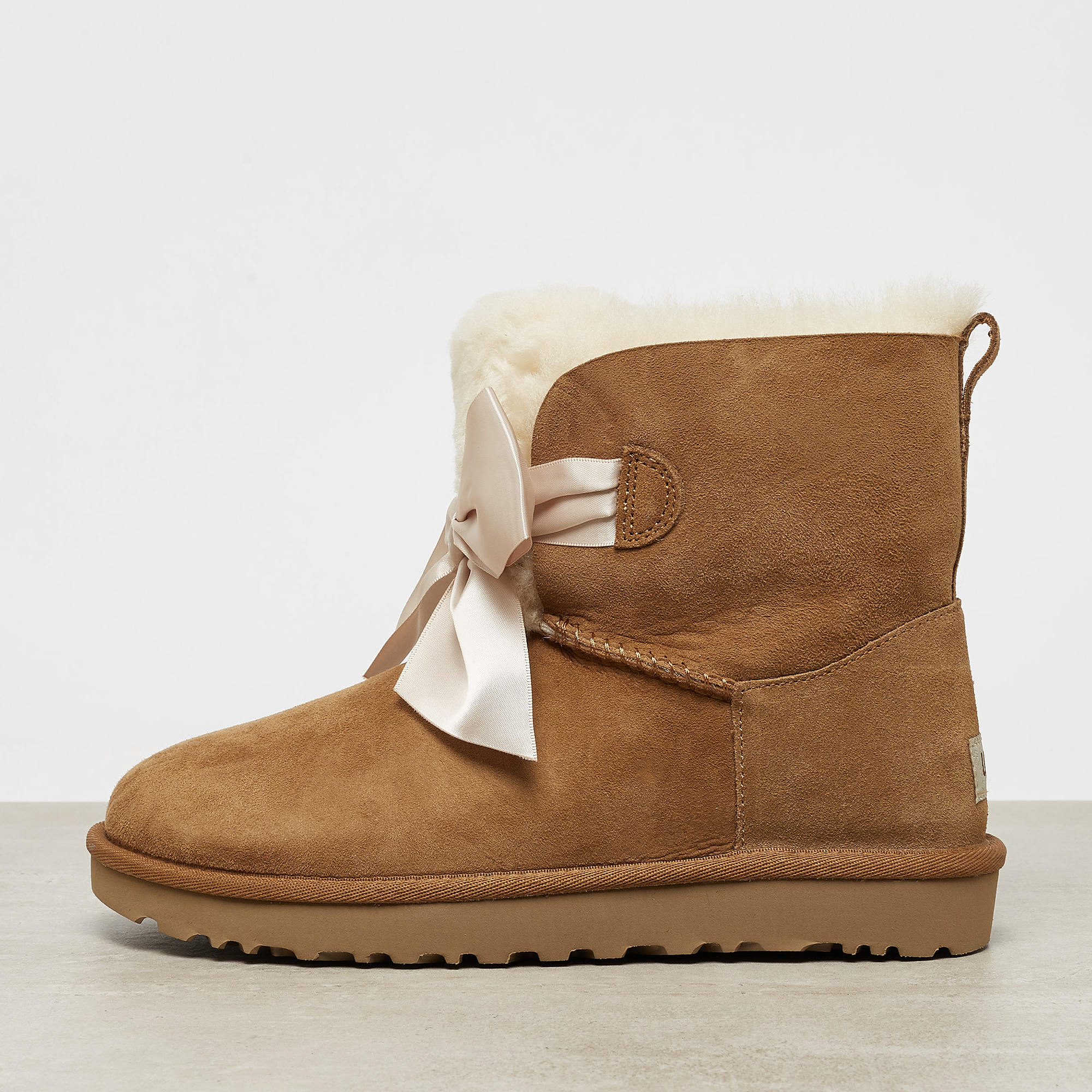 UGG (WMNS) Gita Bow Mini Fleece Lined Brown Chestnut Brown Snow media Boots 1098360-CHE - 1098360-CHE