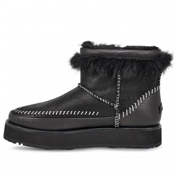(WMNS) UGG Fluff Punk Boot Fleece Lined Black - 1102950-BLK