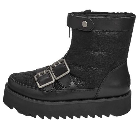 (WMNS) UGG Moto Punk Mini Boots 'Black' - 1106272-BLK