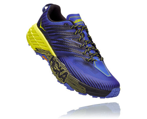 HOKA ONE ONE Speedgoat 4 - Men's Trail Shoes - Black Iris / Evening Primrose - 1106525-BIEP