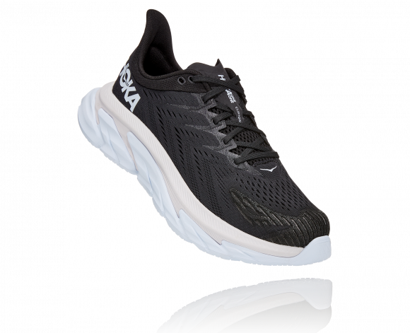 HOKA Clifton Edge Schuhe für Herren in Black/White Größe 46 2/3 | Straße - 1110510-BWHT-12