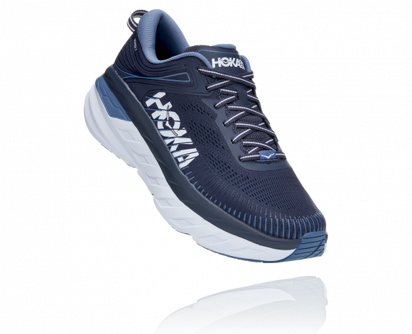 HOKA Bondi 7 Chaussures pour Homme en Ombre Blue Taille 41 1/3 | Route - 1110518-OBPB-08