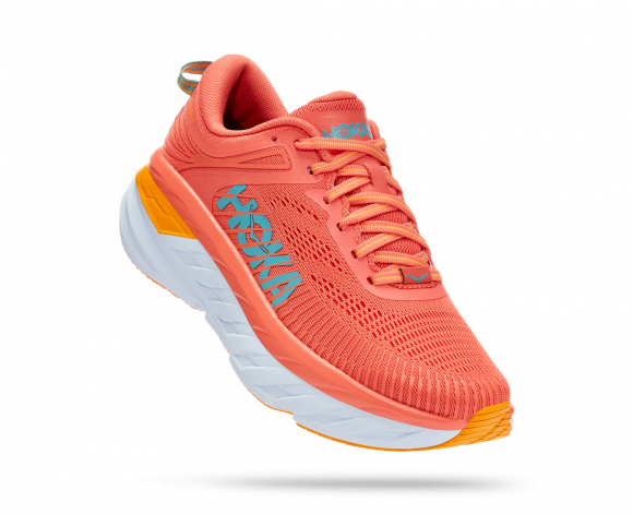 HOKA Bondi 7 Schuhe für Damen in Camellia/Coastal Shade Größe 36 | Straße - 1110519-CCSD-05