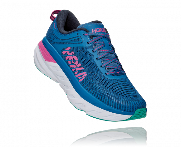 hoka ritmo Bondi 7 Schuhe für Damen in Vallarta Blue/Phlox Pink Größe 38 2/3 | Straße - 1110519-VBPP-07