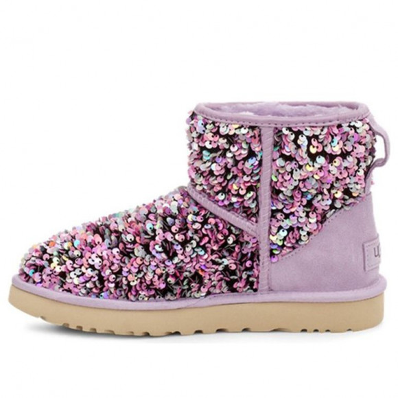 (WMNS) UGG Classic Mini Stellar Sequin Snow Boots Purple - 1112515-LFST