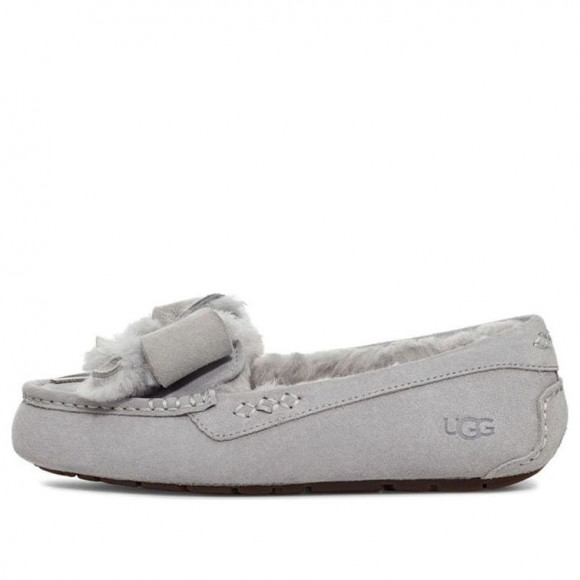 (WMNS) UGG Ansley Bow Slipper 'Light Grey' - 1113470-LGRY