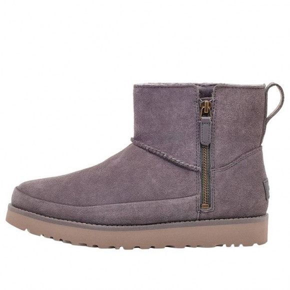 (WMNS) UGG Classic Zip Mini Suede 'Grey Purple' - 1113590-NHT