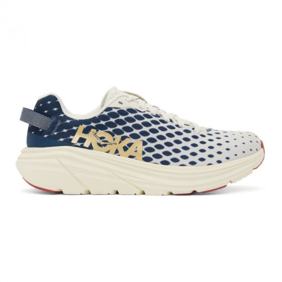 Hoka One One Off-White and Blue Rincon 