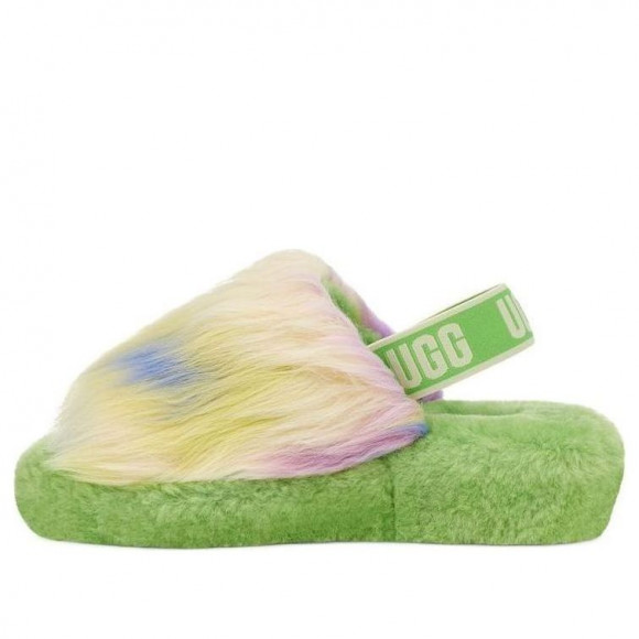 (WMNS) UGG Fluff Yeah Slide Tie Dye Slipper 'Green' - 1117326-APL