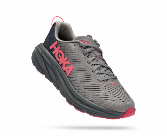 hoka Shoes Rincon 3 Chaussures pour Femme en Sharkskin/Diva Pink Taille 39 1/3 | Route - 1119396-SDPK-07.5B