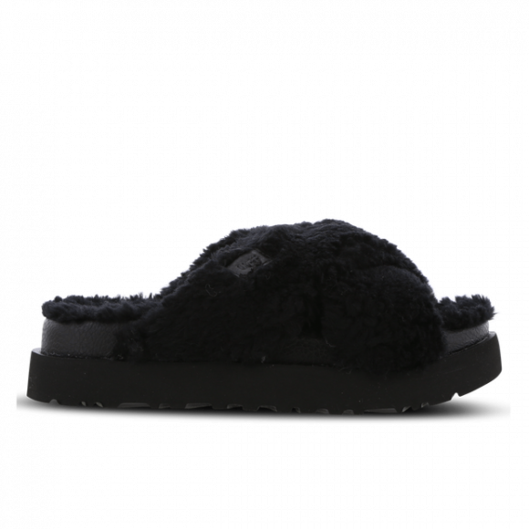 UGG W Fuzz Sugar Cross Slide Black - 1120860-BLK