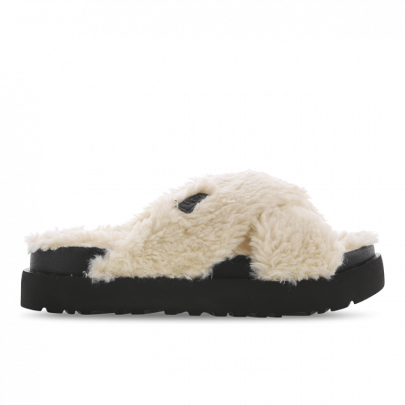 UGG W Fuzz Sugar Cross Slide Natural/ Black - 1120860-NBLC