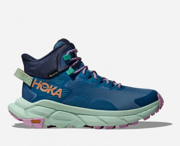 HOKA Women's Trail Code GORE-TEX Hiking Shoes in Foggy Night/Aqua Breeze - 1123166F-FTQ