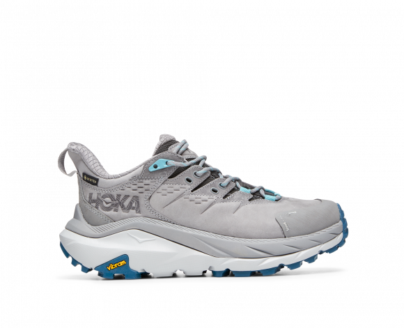 HOKA Women's Kaha 2 Low GORE-TEX Hiking Shoes in Sharkskin/Blue Coral - 1123191-SBCRL