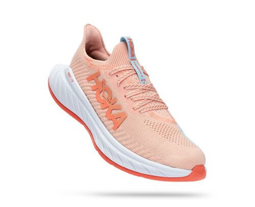 HOKA Women's Carbon X 3 Shoes in Peach Parfait/Summer Song - 1123193-PPSSG