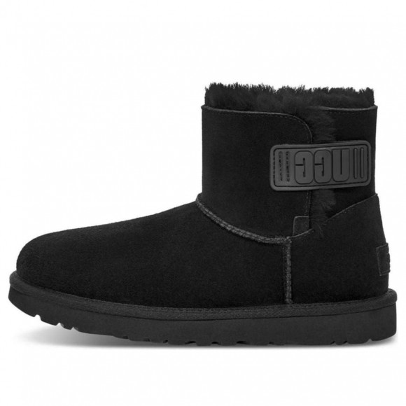 (WMNS) UGG Mini Bailey Logo Strap Boot 'Black' - 1123621-BLK