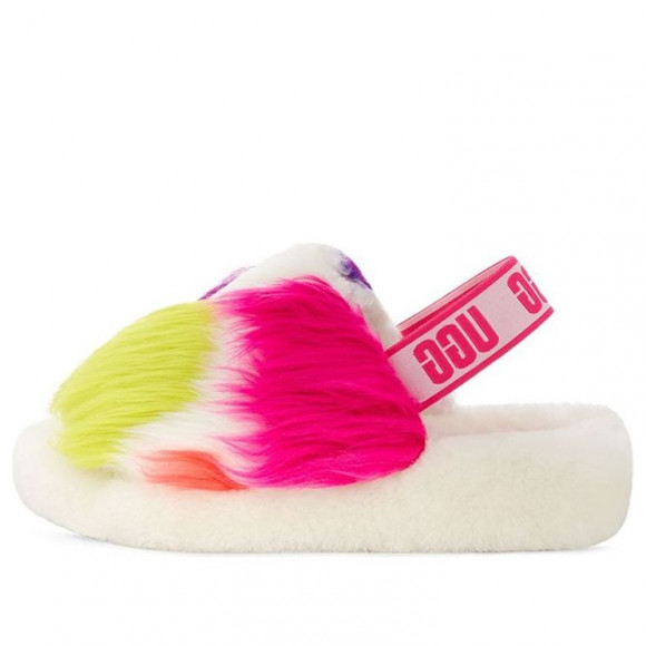 (WMNS) UGG Fluff Yeah Party Spots Slipper 'White' - 1125006-WHT