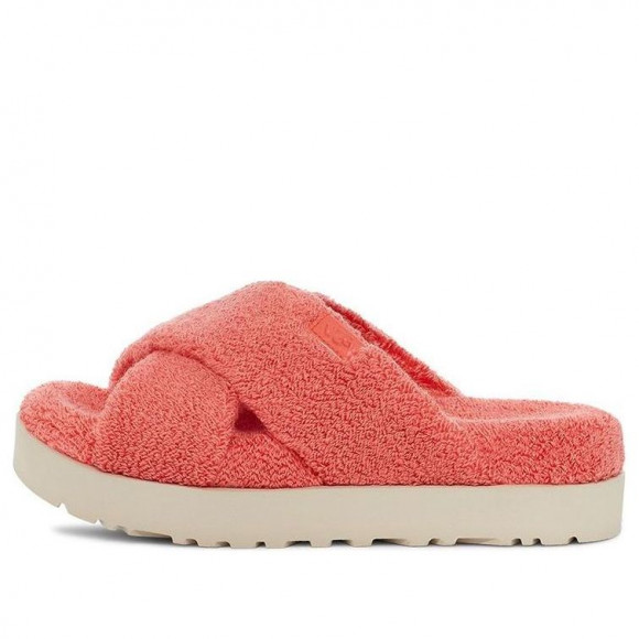 (WMNS) UGG Fuzz Sugar Terry Cross Slide 'Pink' - 1126385-PBLSS