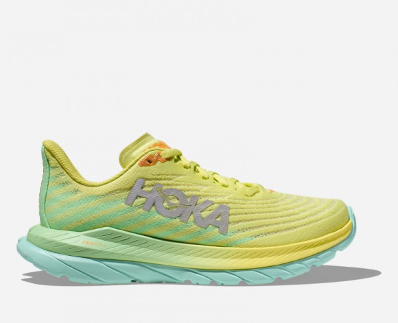 HOKA Women's Mach 5 Running Shoes in Citrus Glow/Lime Glow - 1127894-CGLG