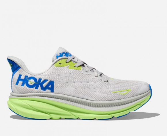 HOKA Men's Clifton 9 Road Running Shoes in Stardust/Electric Cobalt - 1127895-STLC