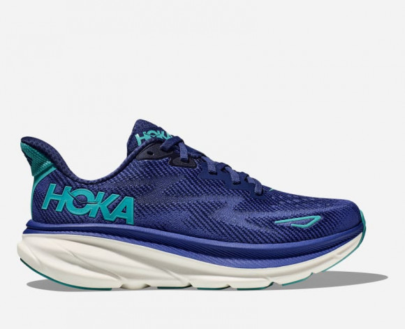 HOKA Women's Clifton 9 Running Shoes in Bellwether Blue/Evening Sky - 1127896-BBES