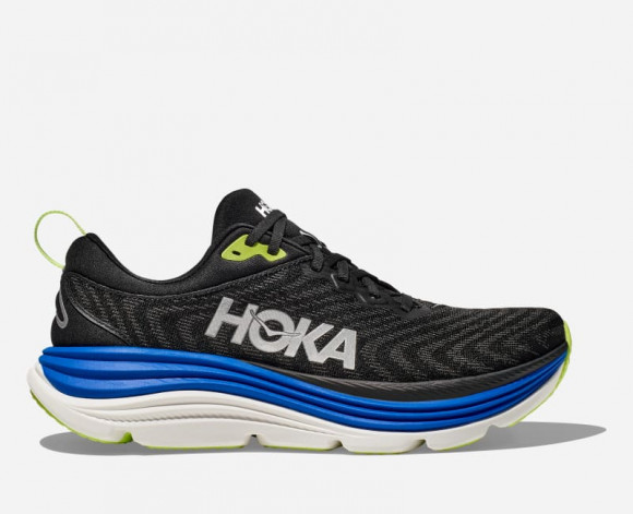 HOKA Men's Gaviota 5 Road Running Shoes in Black/Electric Cobalt - 1127929-BTRC