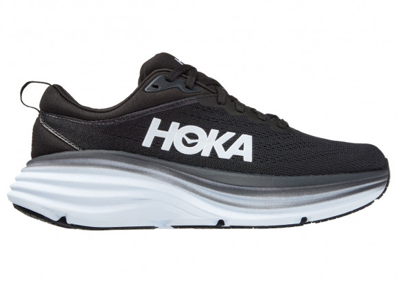 HOKA Bondi 8 Chaussures pour Femme en Black/White | Route - 1127952-BWHT