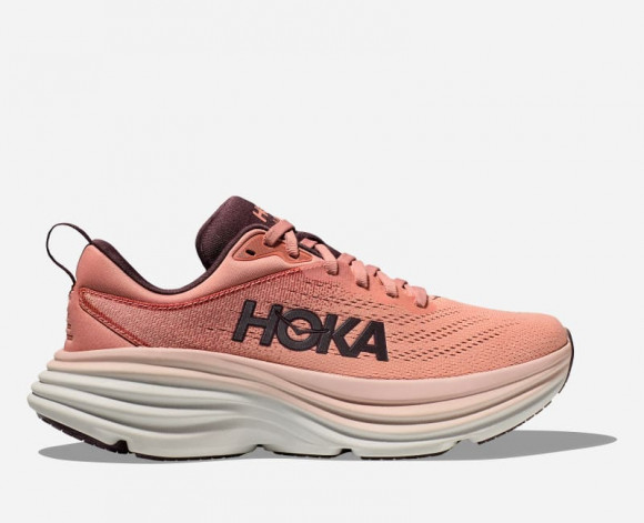 HOKA Women's Bondi 8 Running Shoes in Earthenware/Pink Clay