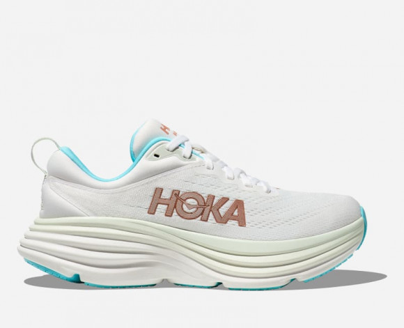 HOKA Women's Bondi 8 Road Running Shoes in Frost/Rose Gold - 1127952-FTRS