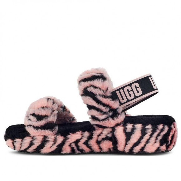 (WMNS) UGG Oh Yeah One-Strap Sandals 'Black Pink' - 1129252-PSLP