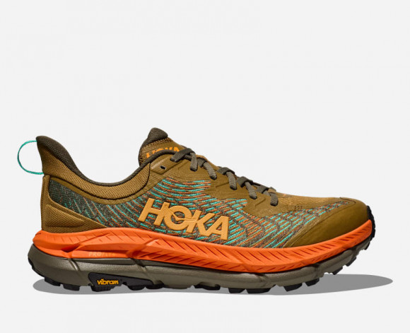 HOKA Men's Mafate Speed 4 Trail Shoes in Antique Olive/Squash - 1129930-AQL