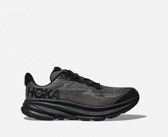 HOKA Kid's Clifton 9 Road Running Shoes in Black/Carbon Black - 1131170-BBNB