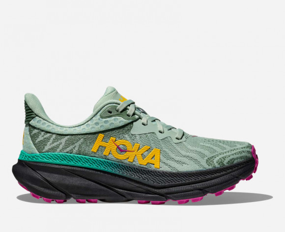HOKA Women's Challenger 7 Road Running Shoes in Aloe Vera/Black - 1134498-ACK
