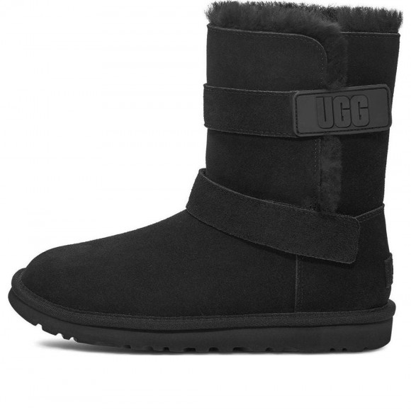 (WMNS) UGG Bailey Graphic Logo Strap Boot 'Black' - 1137074-BLK