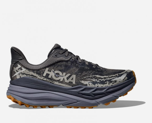 HOKA Men's Stinson 7 Trail Shoes in Satellite Grey/Varsity Navy - 1141530-SRYV