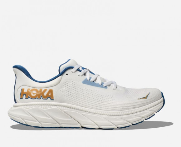 HOKA Men's Arahi 7 Road Running Shoes in Frost/Gold - 1147850-FTG