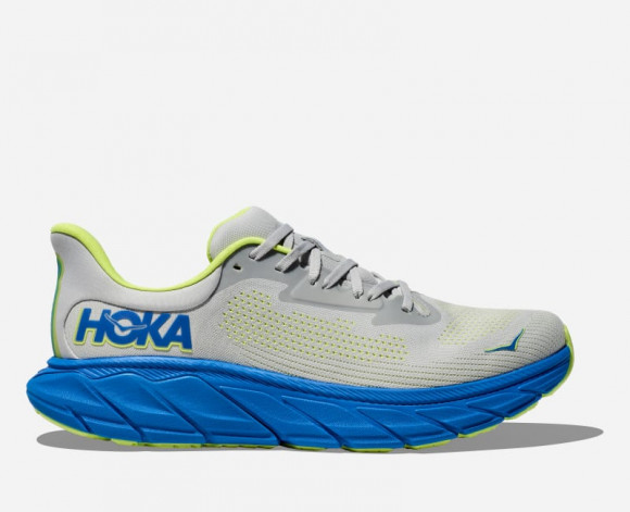 HOKA Men's Arahi 7 Road Running Shoes in Stardust/Electric Cobalt - 1147850-STLC