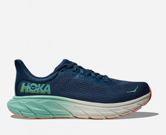 HOKA Women's Arahi 7 Road Running Shoes in Midnight/Seafoam - 1147851-MSF